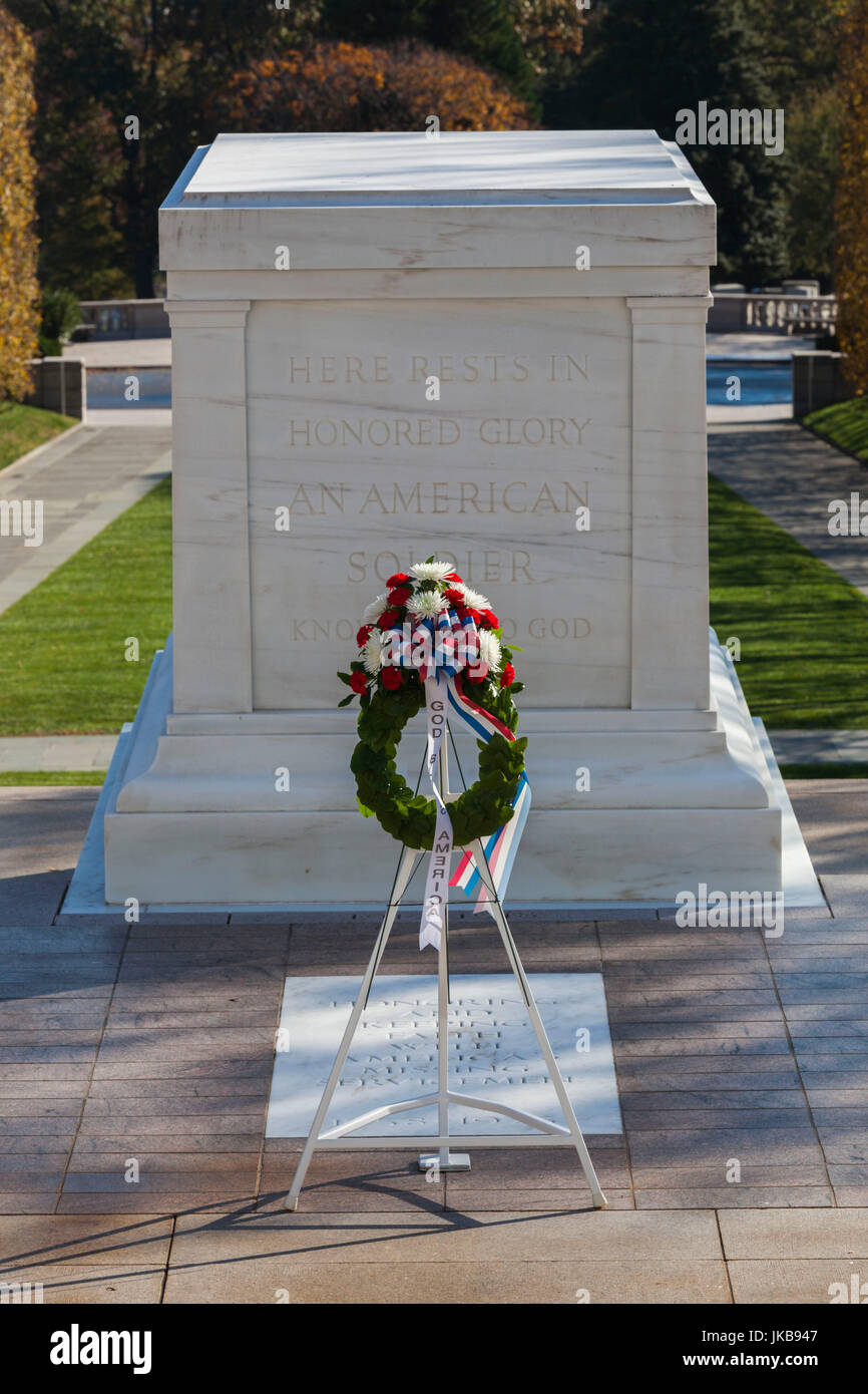 Stati Uniti d'America, Virginia, Arlington, il Cimitero Nazionale di Arlington, la tomba del Soldato sconosciuto Foto Stock