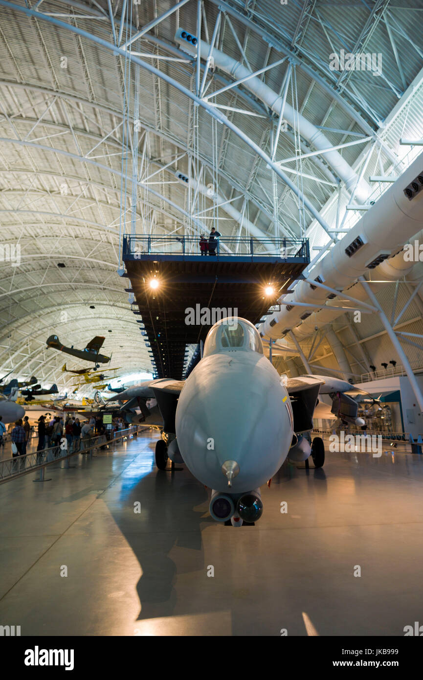 Stati Uniti d'America, Virginia, Herdon, Museo Nazionale dell'aria e dello spazio, Steven F. Udvar-Hazy Center, air museum, US F-14 Tomcat aereo da caccia Foto Stock