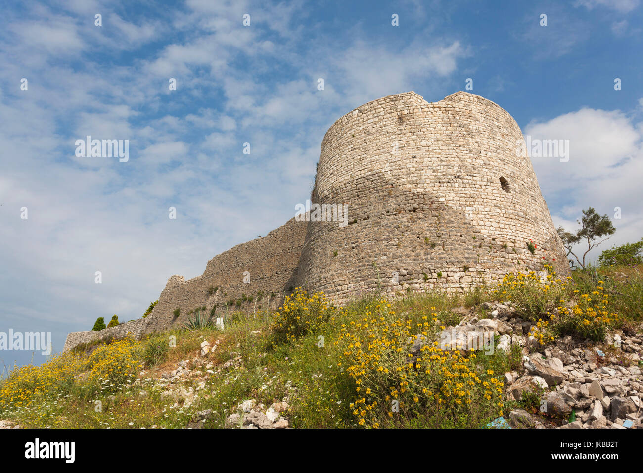 L'Albania, Albanese Riviera, Saranda, Castello di Lekursi Foto Stock