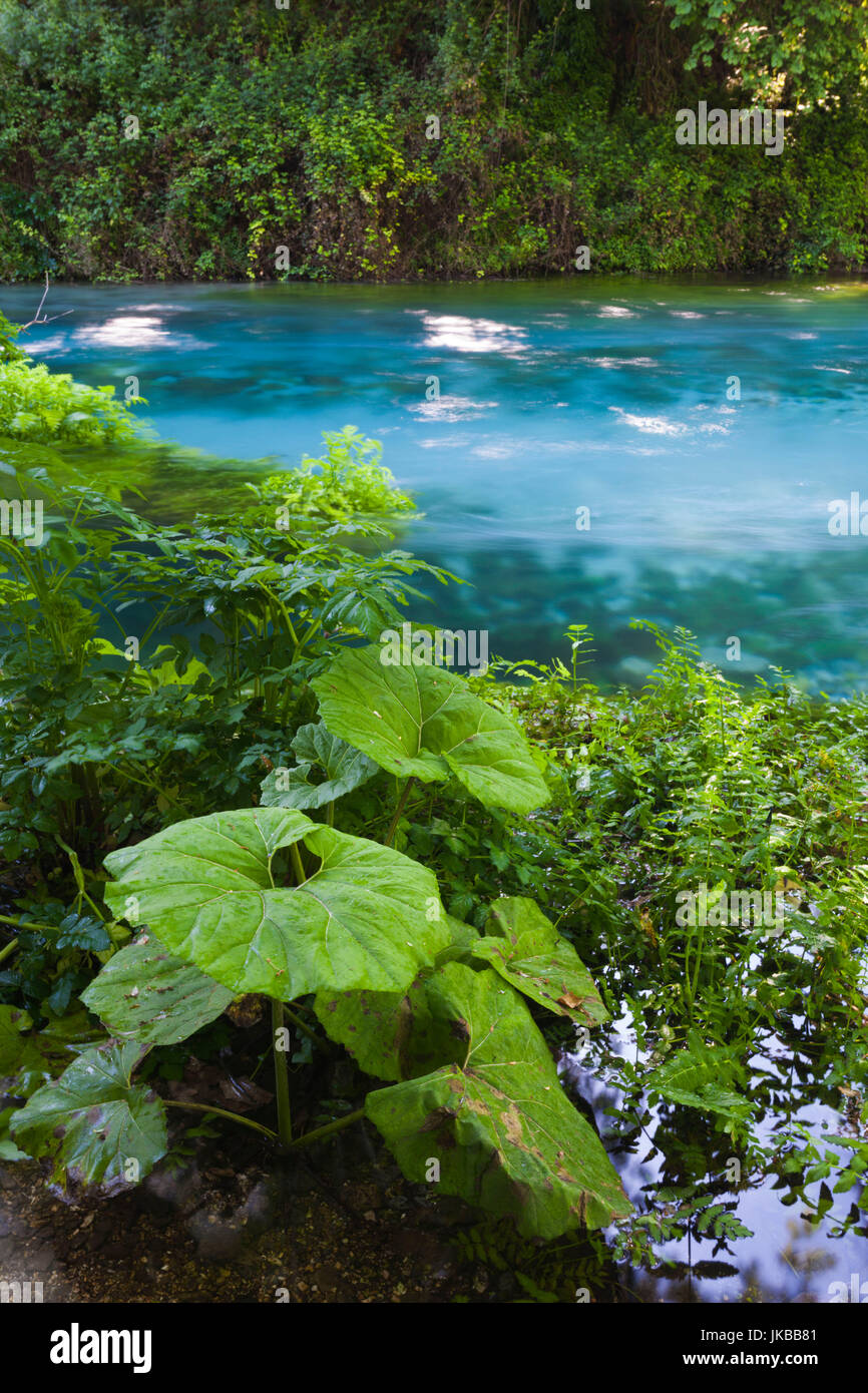 Albania, Muzine, Blue Eye Molla, molla che scorre dal fiume sotterraneo Foto Stock