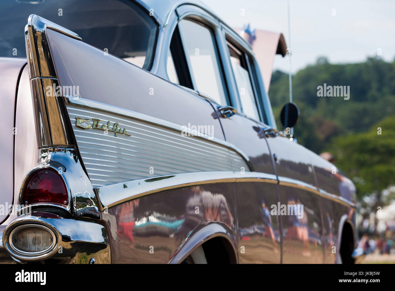 Stati Uniti d'America, Massachusetts, Gloucester, Antique Car Show, 1957 Chevy BEL-AIR Foto Stock