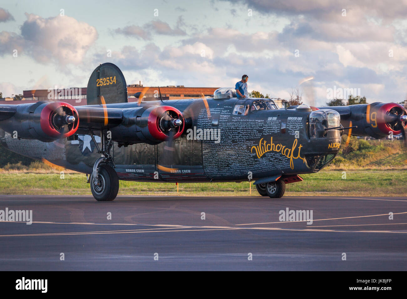 Stati Uniti d'America, Massachusetts, Beverly, Beverly aeroporto, WW2-SER B-24 Liberator bomber Foto Stock