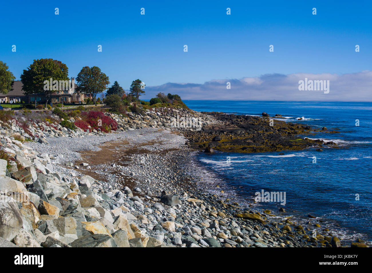Stati Uniti d'America, New Hampshire, vista sulla costa da Hampton Beach sul percorso 1A Foto Stock