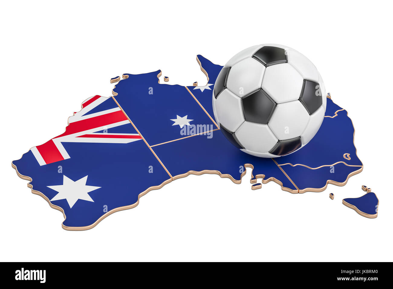 Sfera di calcio con la mappa di Australia concetto, rendering 3D Foto Stock