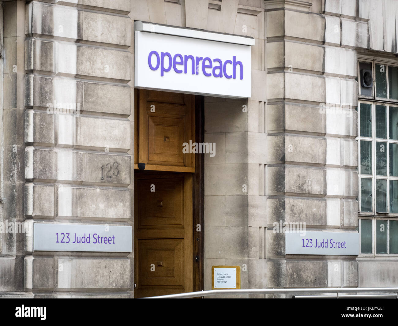 BT Openreach Ufficio a Judd Street nel centro di Londra REGNO UNITO Foto Stock