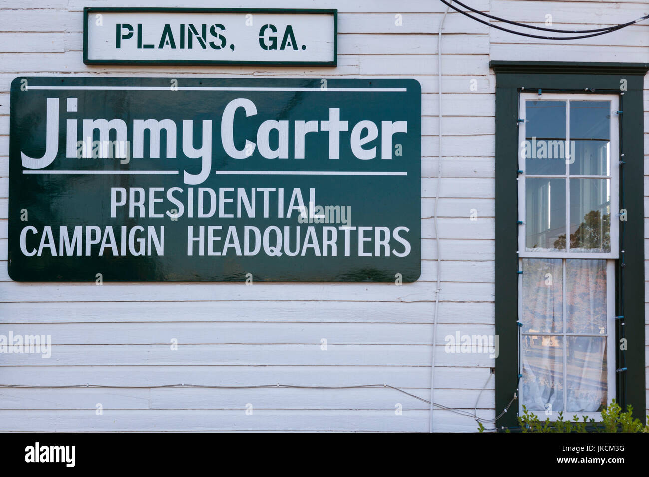 Stati Uniti d'America, Georgia, pianure, segno per Jimmy Carter campagna presidenziale sede Foto Stock