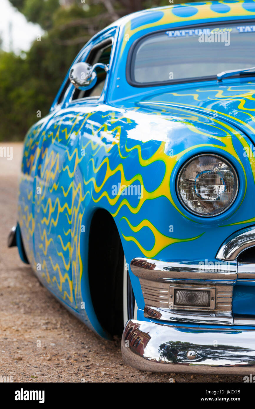 Australia, Victoria, VIC, Castlemaine, Streetrod centro di Australia, 1949 Ford hot rod Foto Stock