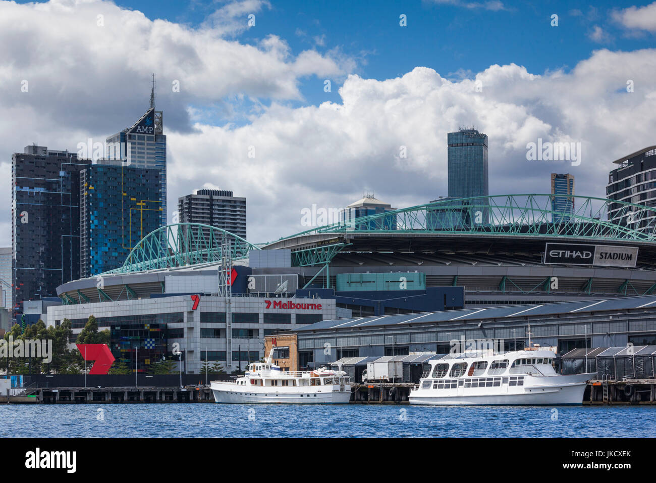 Australia, Victoria, VIC, Melbourne, Docklands, sul Porto Victoria Harbour Town, Complesso Etihad Stadium Foto Stock
