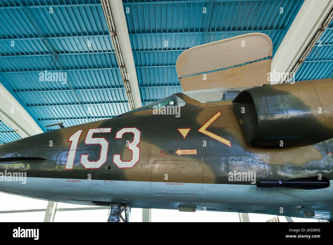 La Romania, Bucarest, National Military Museum, rumeno-costruito, Guerra Fredda-ser, IAR-93 avvoltoio, attacco a terra di aeromobili Foto Stock