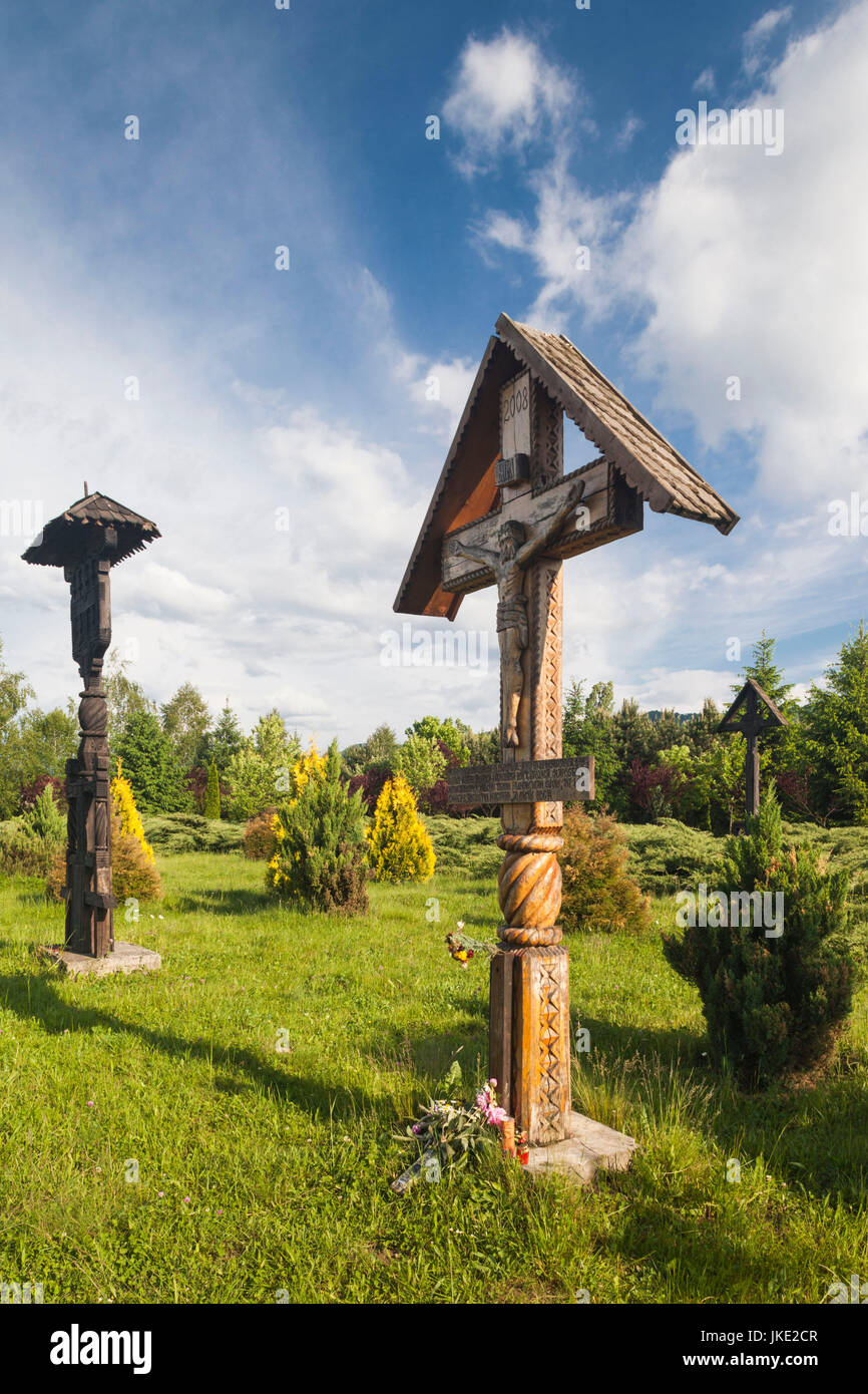 La Romania, regione Maramures, Sighetu Marmatei, cimitero dei poveri, luogo di riposo di prigionieri politici che morì a Sighetu Marmatei prigione Foto Stock