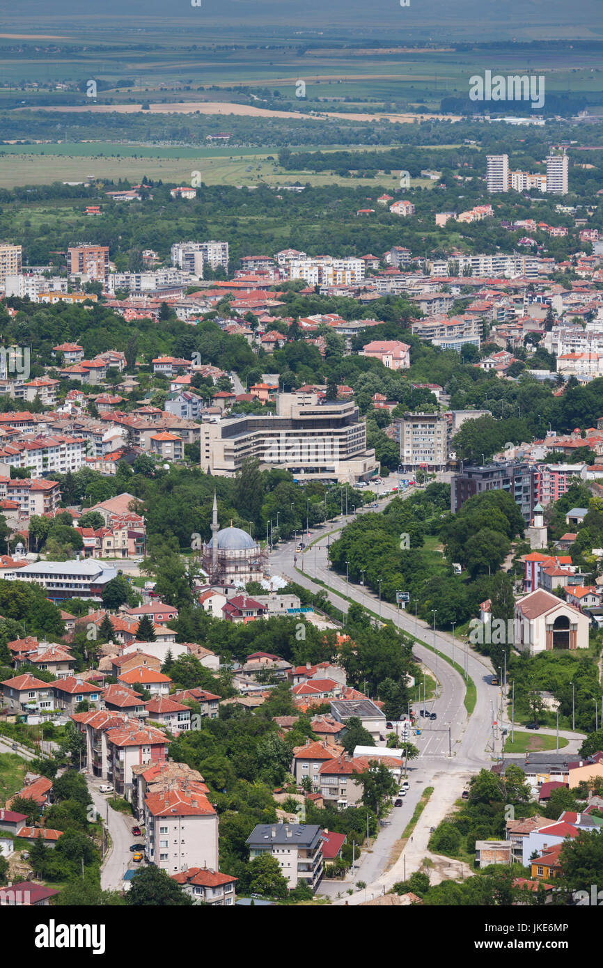 La Bulgaria, centrale Monti, Shumen, elevati città vista dalla fortezza di Shumen Foto Stock