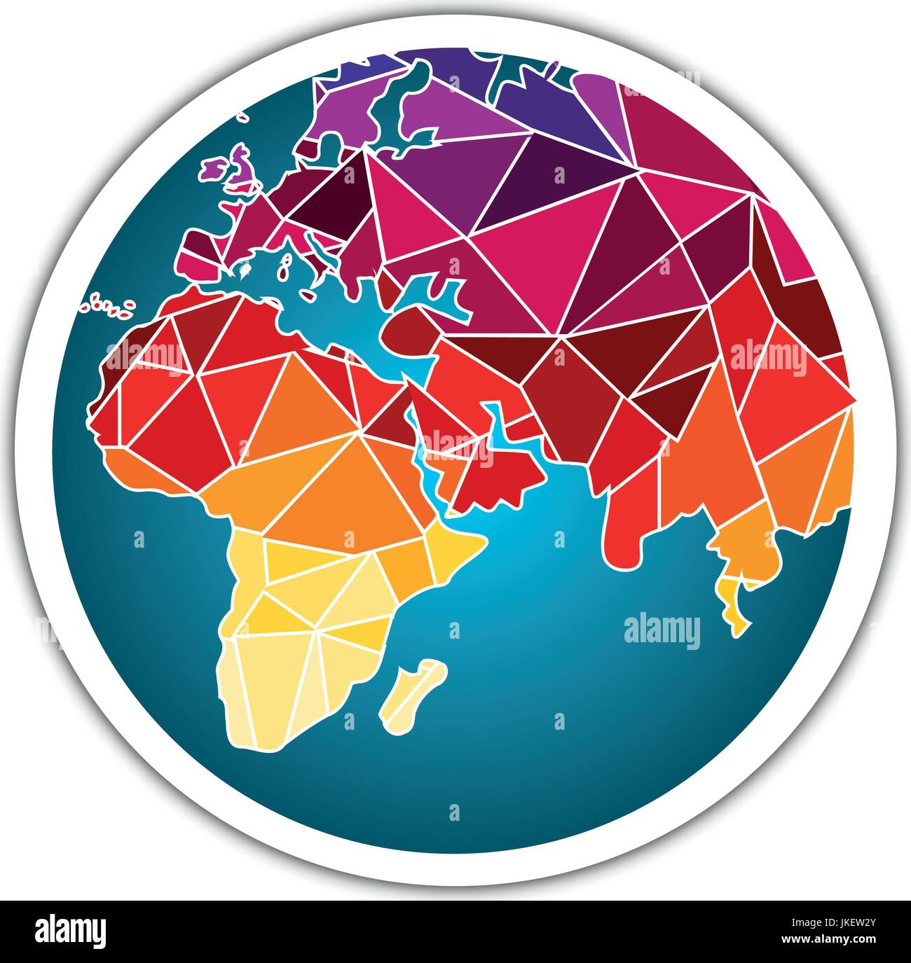 Terra colorata icona a forma di globo, mappa Mondo Illustrazione Vettoriale