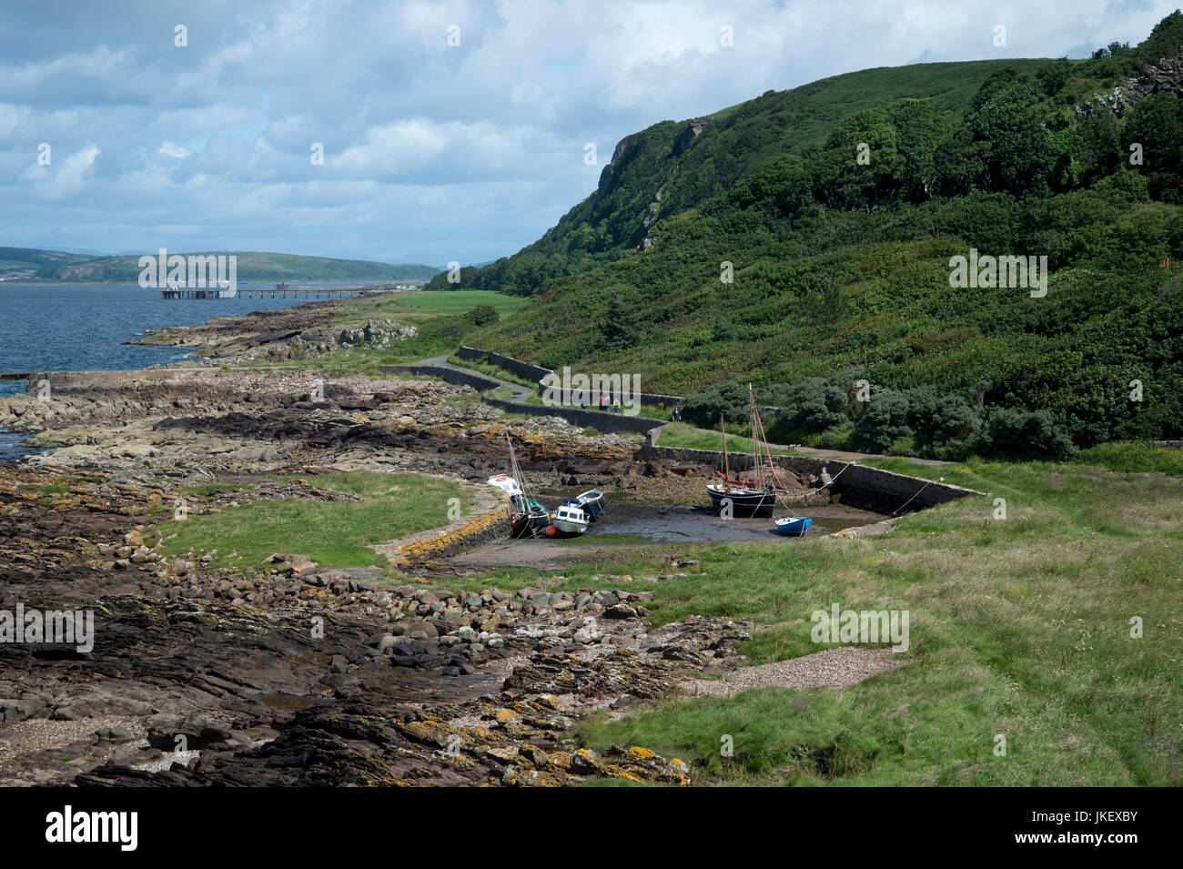 La Scozia. West Kilbride. Vista dal castello Portencross Foto Stock