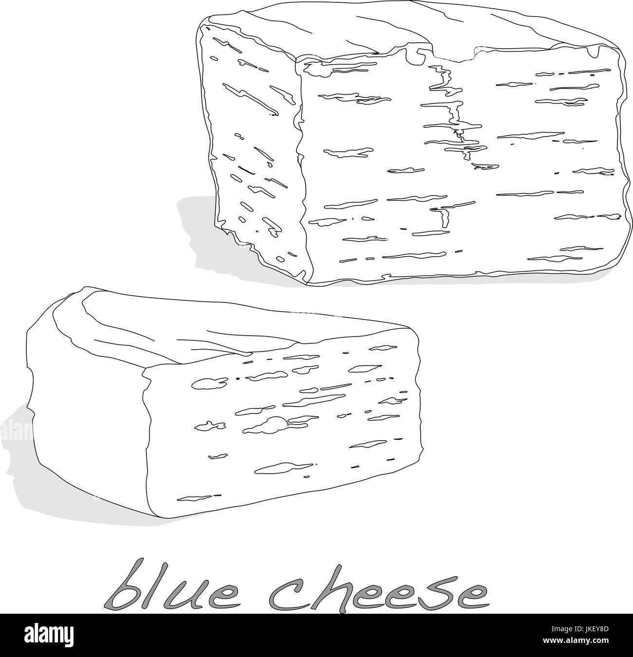 Il grasso morbido blu formaggio illustrazione isolato Illustrazione Vettoriale