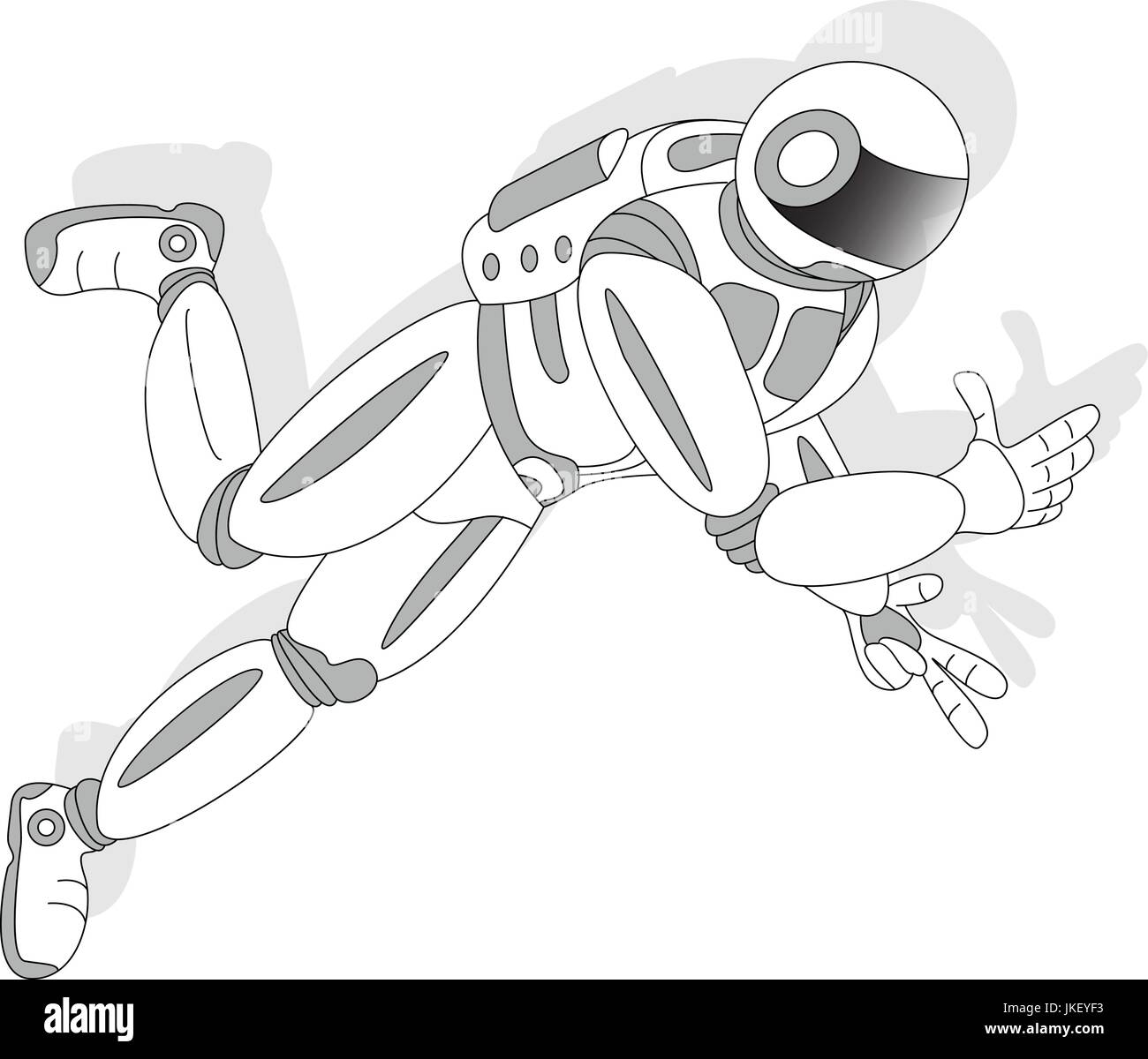 Illustrazione Vettoriale di cosmonauta, astronauta nello spazio Illustrazione Vettoriale