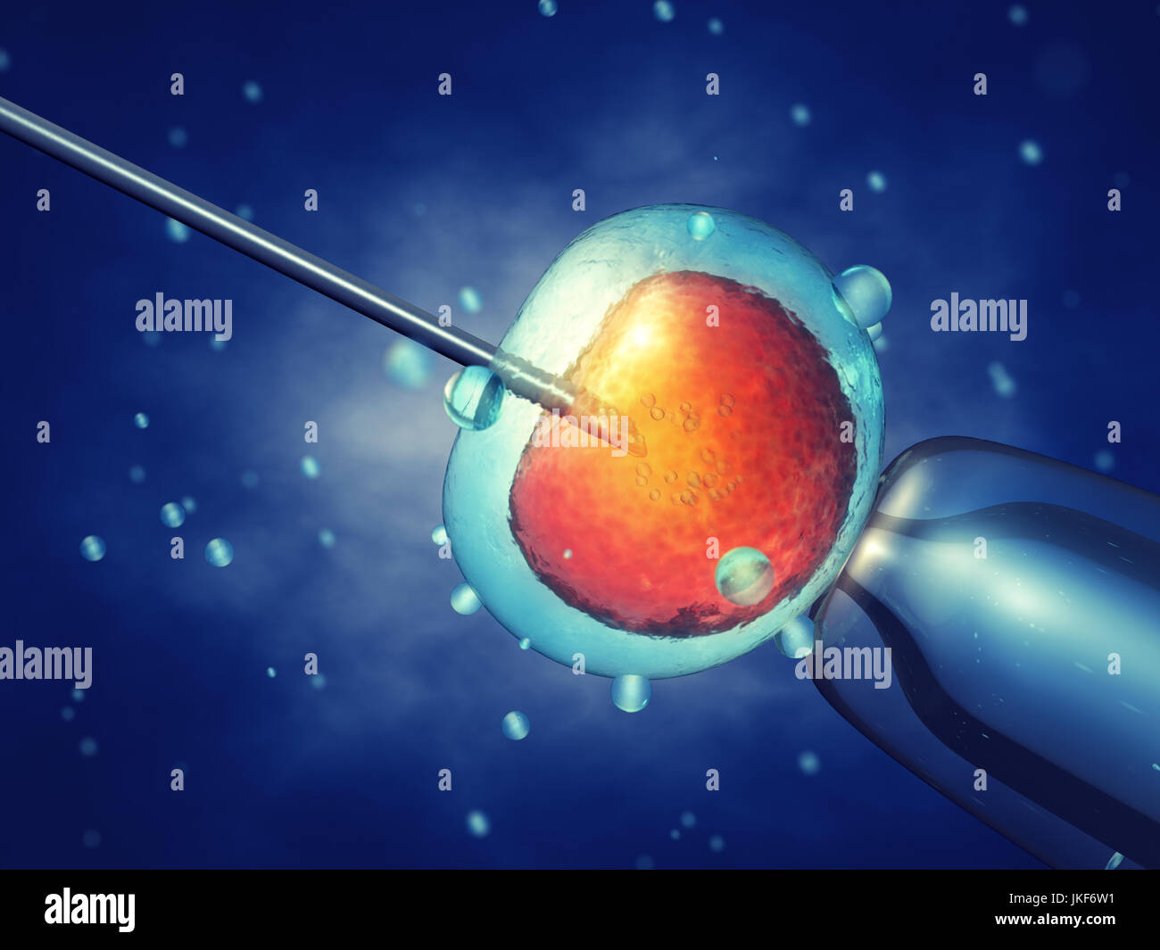 La fertilizzazione in vitro , iniezione di sperma nella cellula uovo , assistito Trattamento riproduttivo Foto Stock