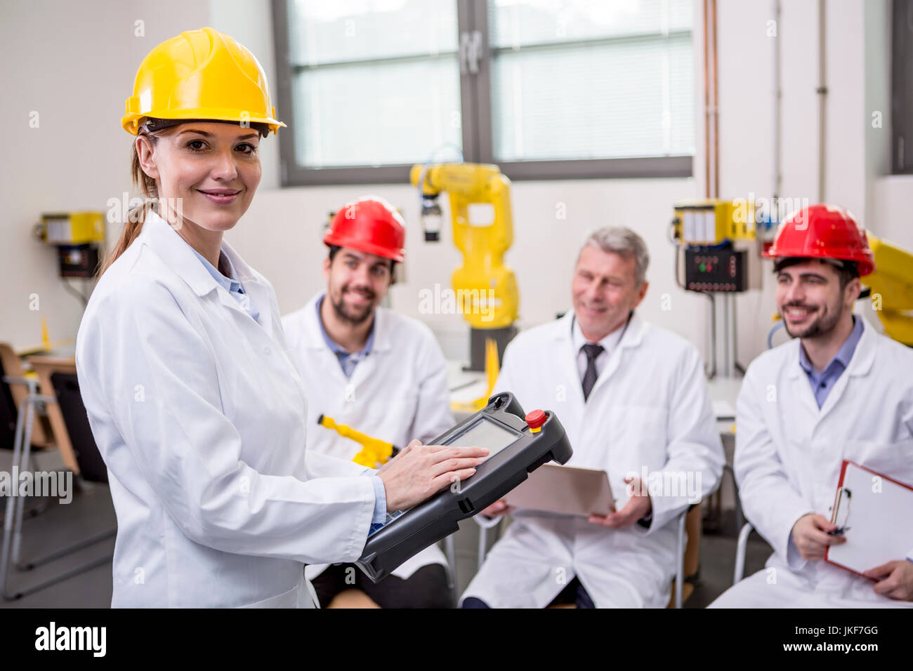 Il team di ingegneri di fiducia Foto Stock