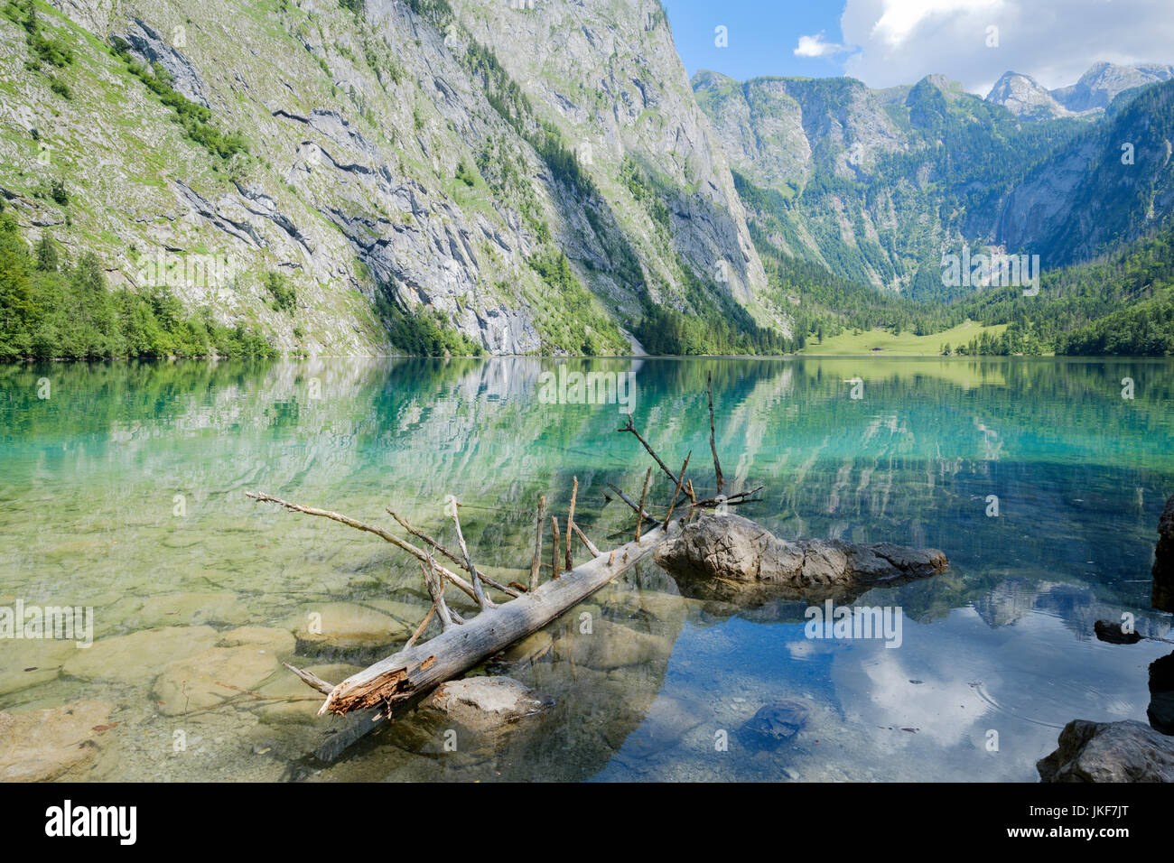 - Lago Obersee, Alta Baviera, Baviera, Germania, Europa Foto Stock