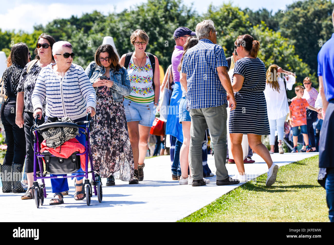Tatton, Cheshire, Regno Unito, 23 luglio 2017, le persone che si godono la giornata finale della RHS Tatton flower show, Credito: Athina Inghilterra/Alamy Live News Foto Stock