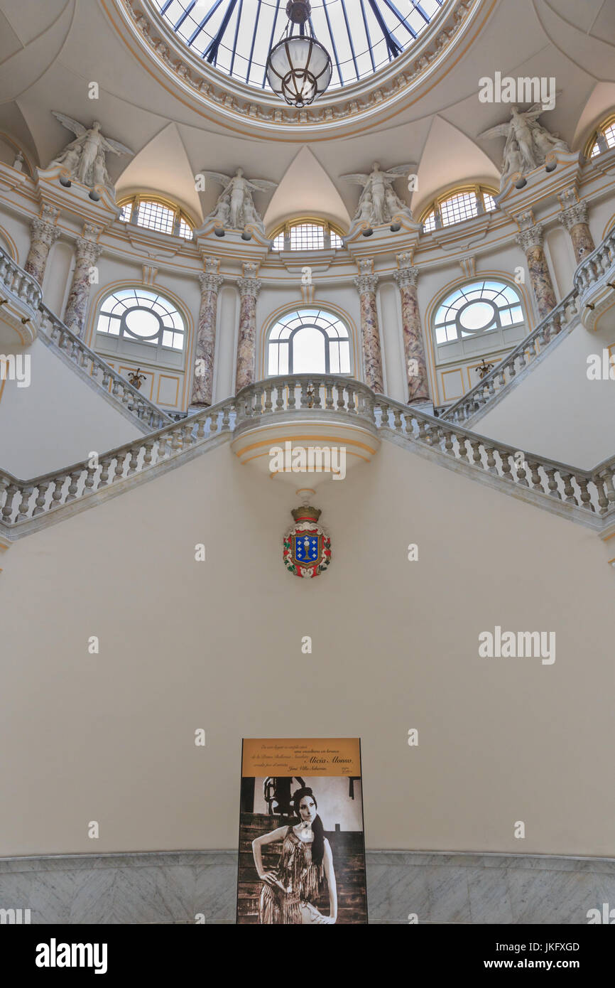 Il Gran Teatro de La Habana Alicia Alonso, interni e foyer, Havana, Cuba Foto Stock
