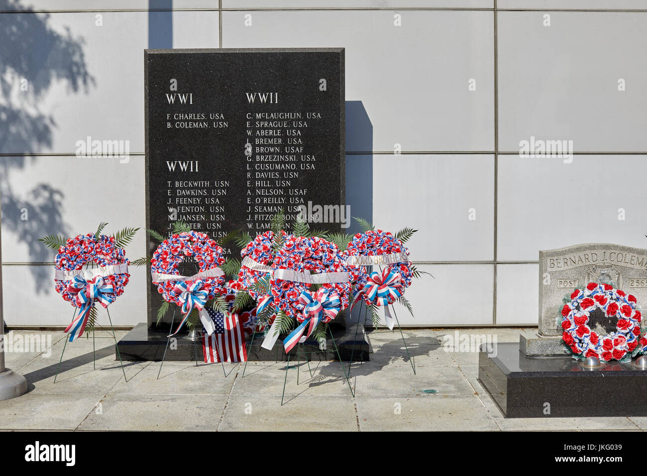 La città di New York, Manhattan Stati Uniti, Howards Beach stazione della metropolitana la Guerra di Corea memorial Foto Stock
