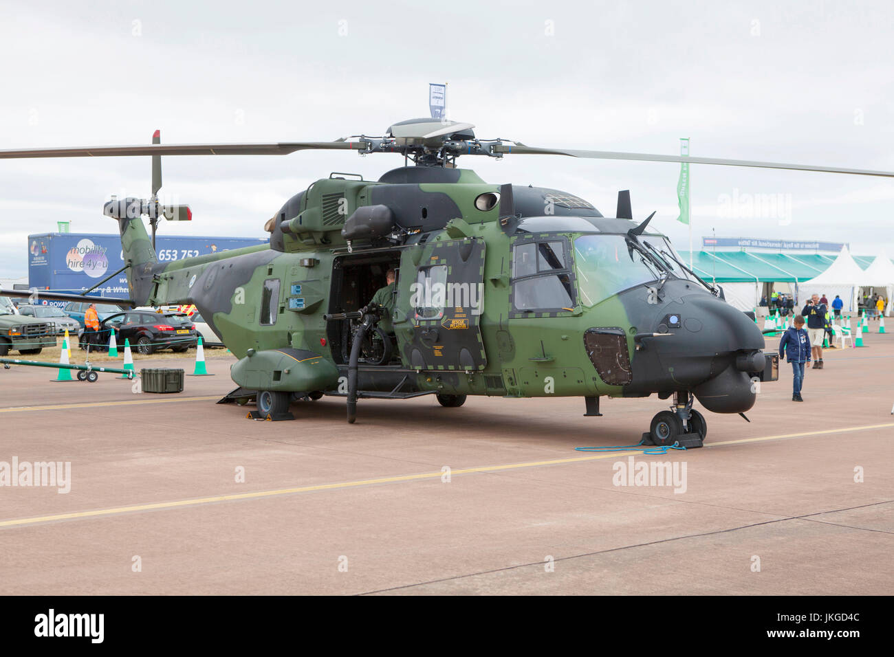 Esercito finlandese NH Industries NH-90 TTH NH-218 aerei militari aerei militari presso il Royal International Air Tattoo RIAT 2017 Foto Stock