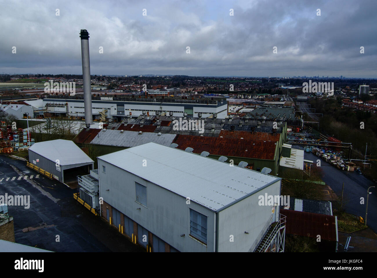 Il vecchio MG Rover in fabbrica a Longbridge, Birmingham, UK nel 2007 prima di demolizione parziale ha avuto luogo. Ora tutto al di là dei 2 capannoni di fegato in primo piano è stato demolito e sostituito con retail e sistemazioni sviluppi. Foto Stock
