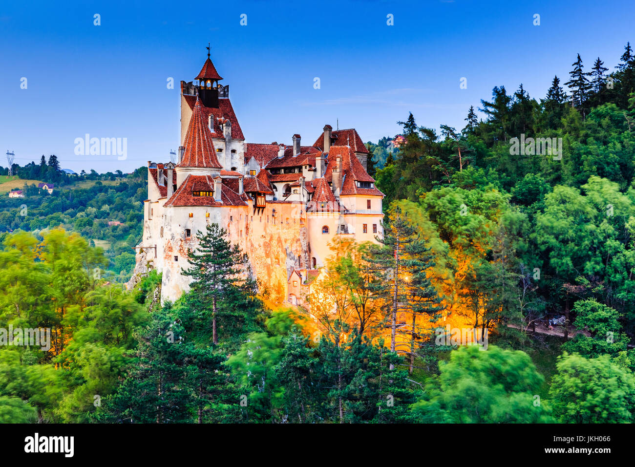 Brasov, in Transilvania. La Romania. Il castello medievale di crusca, noto per la leggenda di Dracula. Foto Stock