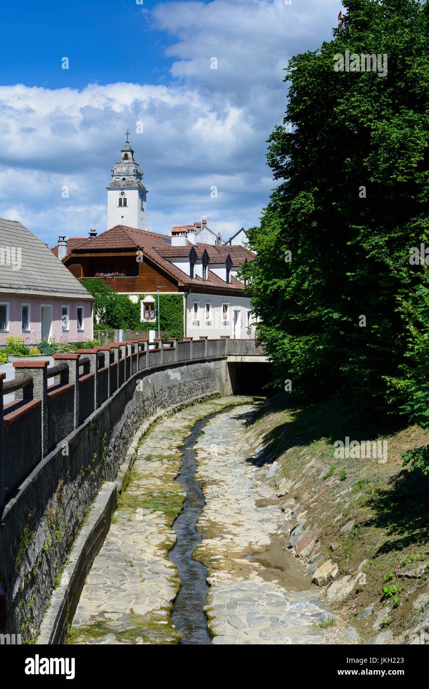Chiesa, fiume Sierning, Kilb, Mostviertel, Niederösterreich, Austria Inferiore, Austria Foto Stock