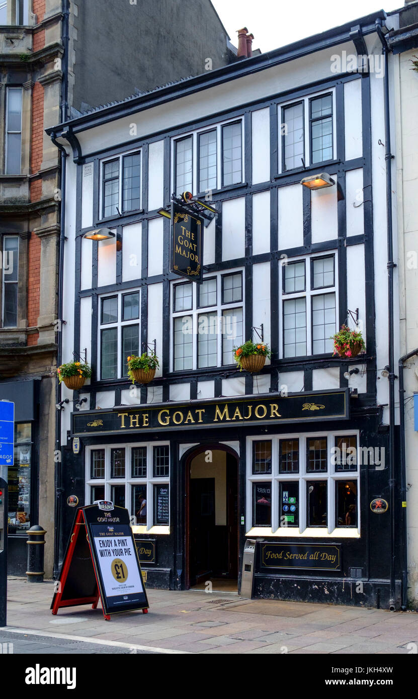 Intorno a Cardiff capitale del Galles Gran Bretagna la capra pub principali Foto Stock