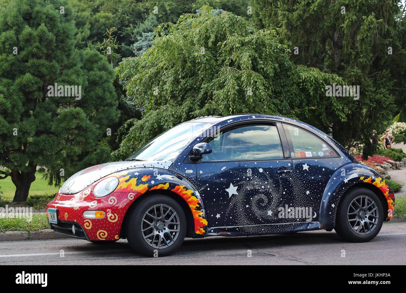 Un'arte auto, parcheggiato su una strada in Minneapolis, MN, Stati Uniti d'America. Foto Stock