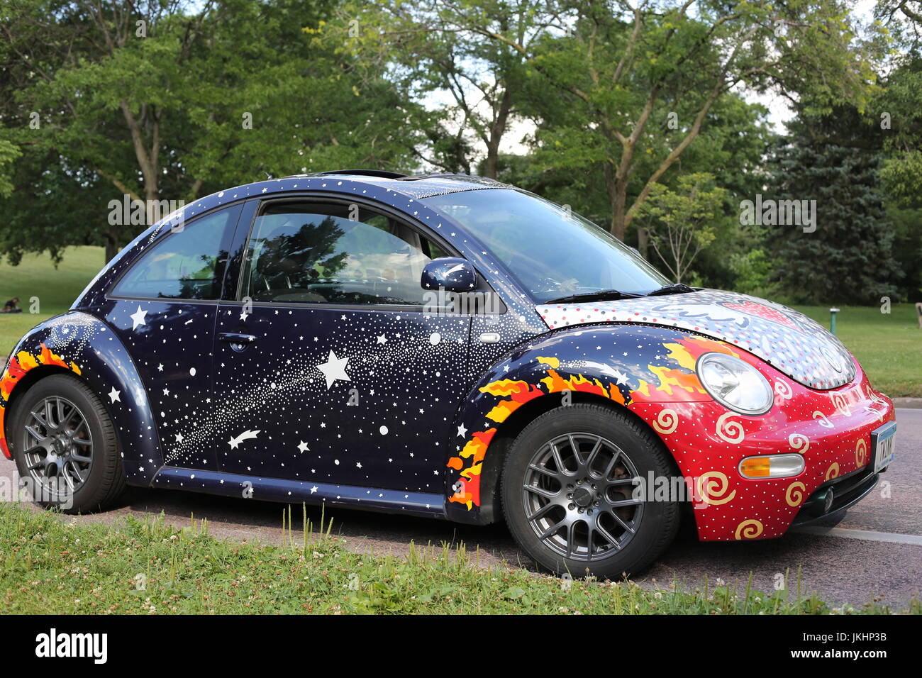 Un'arte auto, parcheggiato su una strada in Minneapolis, MN, Stati Uniti d'America. Foto Stock