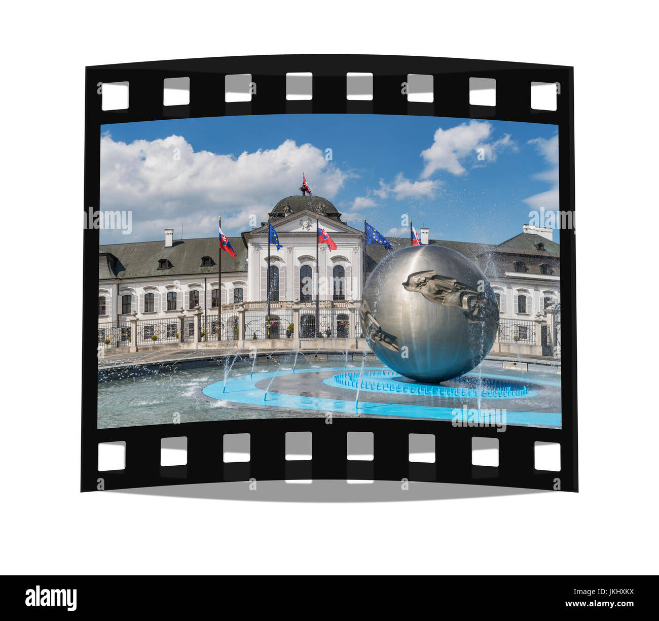 Il Palais Grassalkovich è un imponente in stile tardo barocco palazzo rococò. Essa è la sede del presidente della Slovacchia, Bratislava, Slovacchia, Europa Foto Stock
