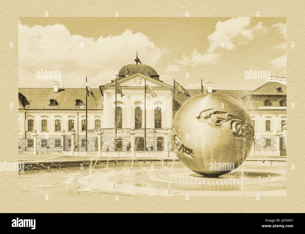 Il Palais Grassalkovich è un imponente in stile tardo barocco palazzo rococò. Essa è la sede del presidente della Slovacchia, Bratislava, Slovacchia, Europa Foto Stock