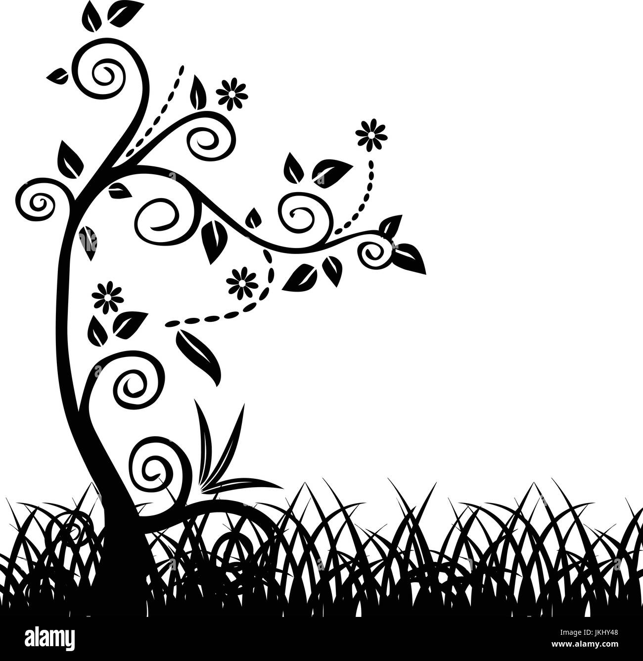 Abstract con sfondo disegnato a mano elementi florall Illustrazione Vettoriale