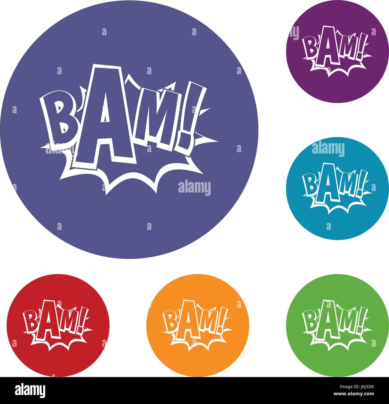BAM, fumetto bolla set di icone Illustrazione Vettoriale