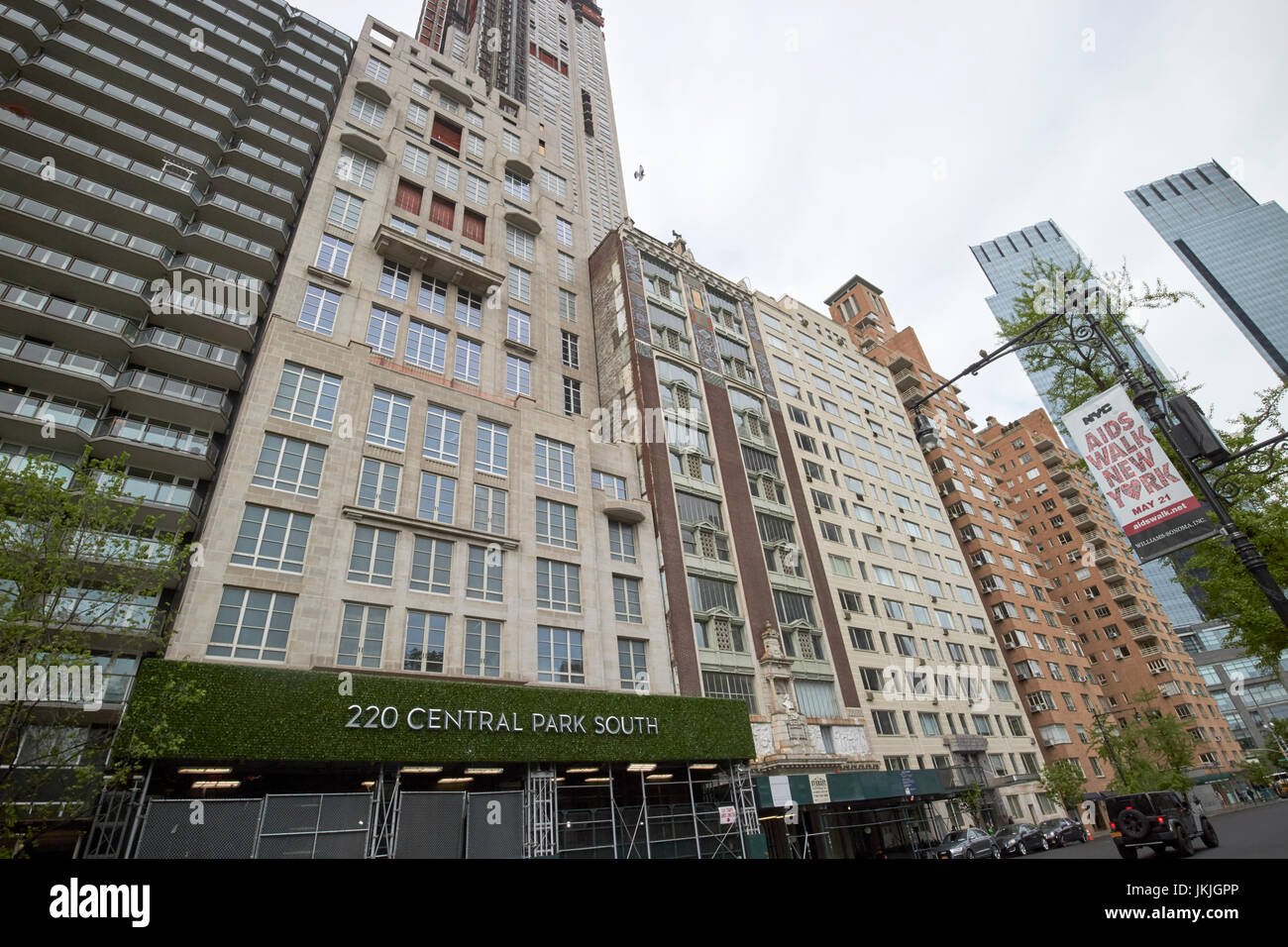 220 Central Park South, il gainsborough, southmoor house e 240 Central Park South New York City USA Foto Stock