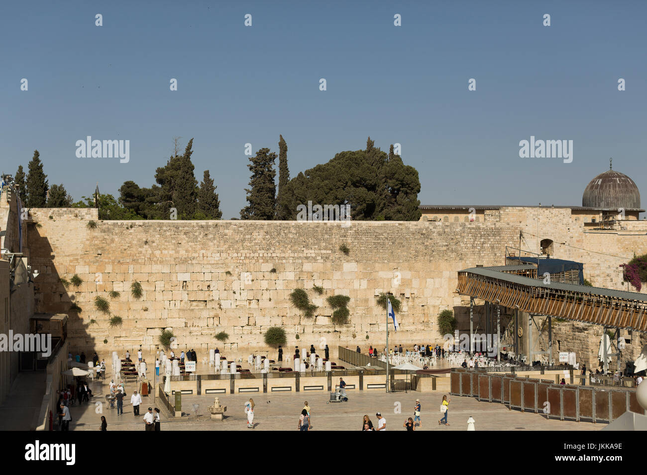 Chiudere fino sulla parete occidentale chiamato anche il Muro del Pianto a Gerusalemme, Israele Foto Stock