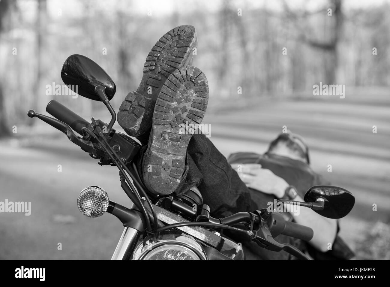 Motociclista Foto Stock