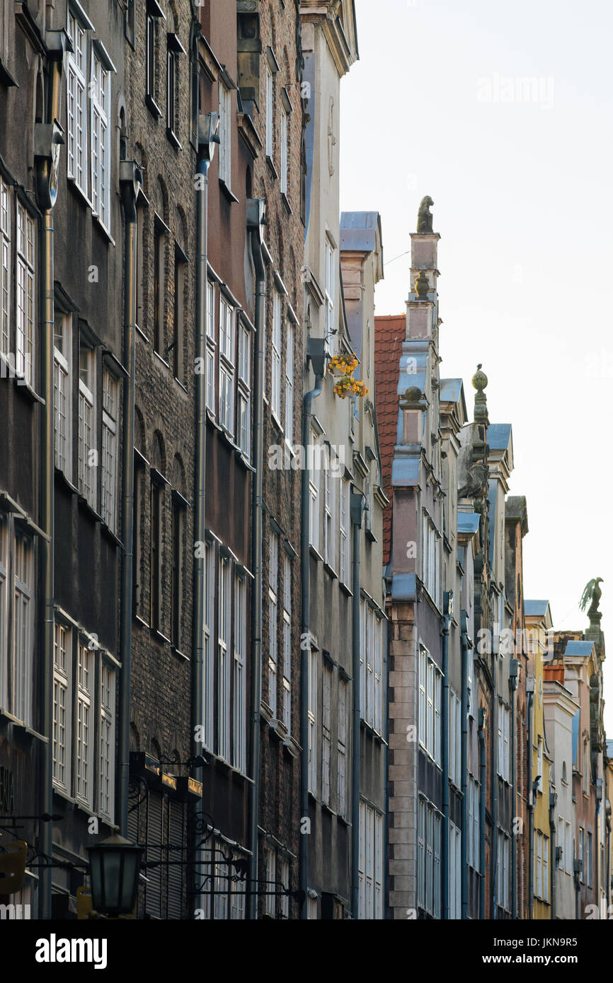 Architettura di mariacka street nella città vecchia di Danzica, Polonia Foto Stock