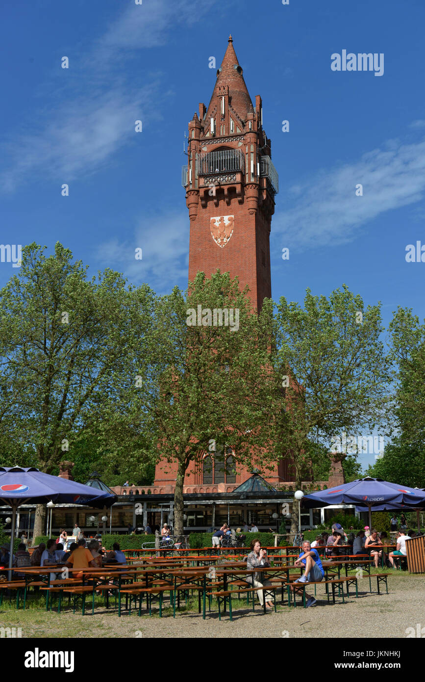 Giardino della birra, Grunewaldturm, Grunewald, Charlottenburg di Berlino, Germania, Biergarten, Deutschland Foto Stock
