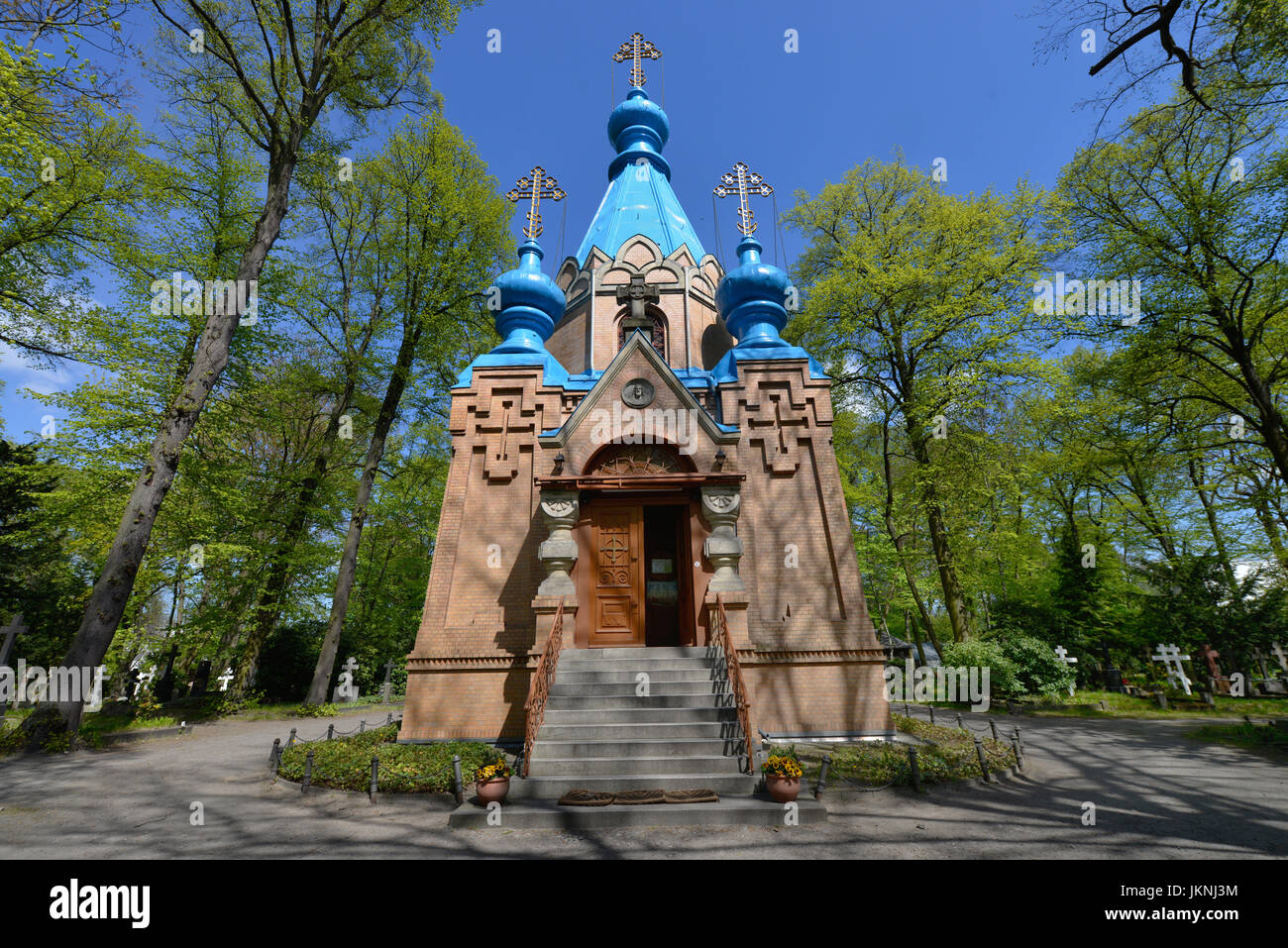 Nella chiesa ortodossa russa, cimitero, Wittestrasse, Tegel, villaggio Reinicken, Berlino, Germania, Russisch Orthodoxe Kirche, Friedhof, Reinickendorf, DEU Foto Stock