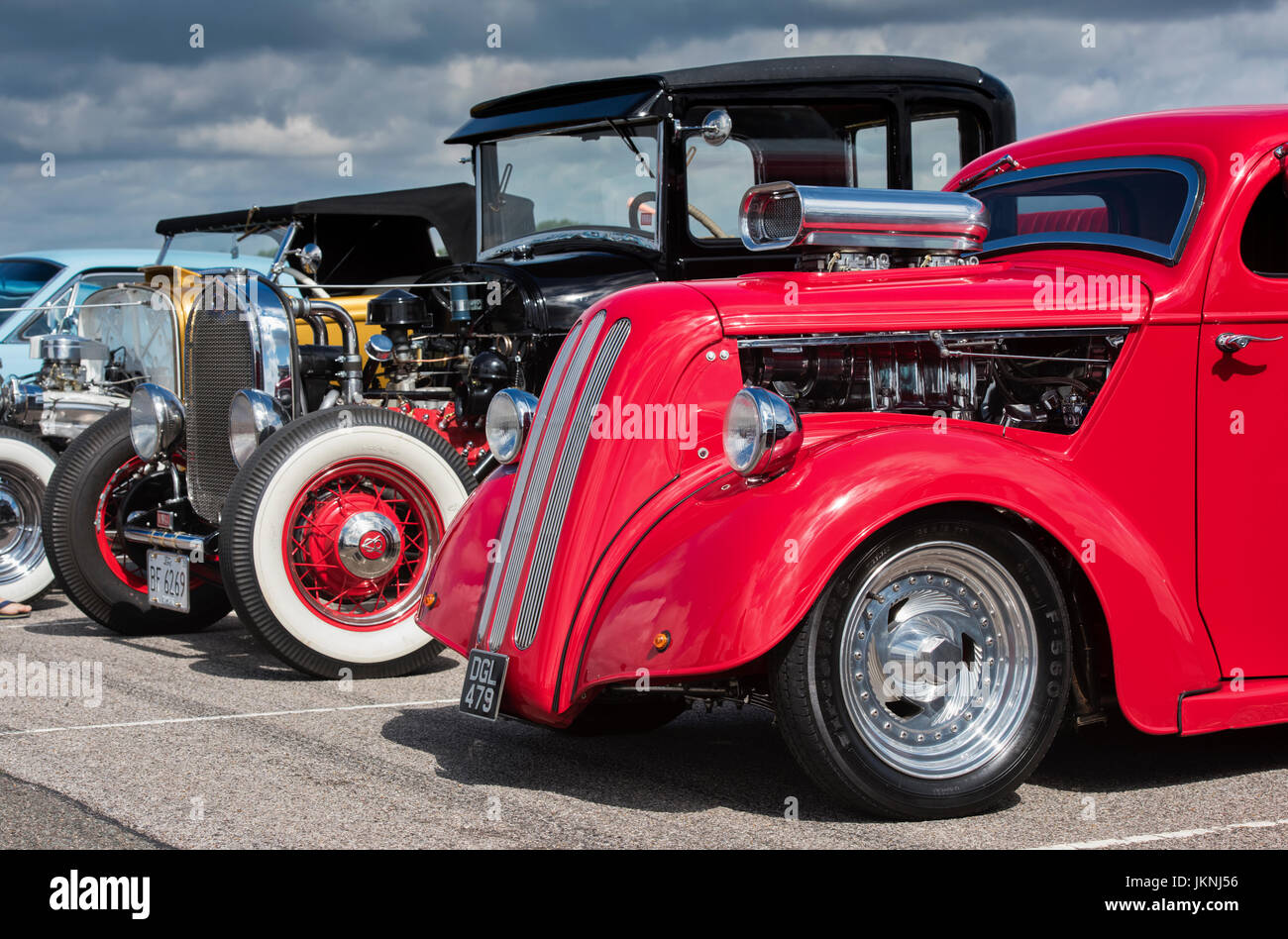 1953 Ford Roadster a un americano auto show. Essex, Inghilterra. Classic vintage americano auto personalizzata Foto Stock