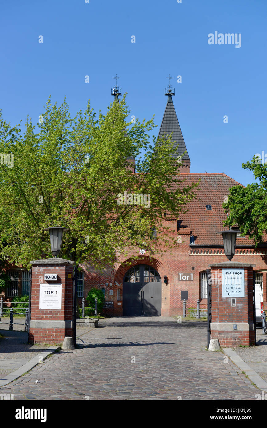 Gate 1, prigione, Seidelstrasse, Tegel, villaggio Reinicken, Berlino, Germania, Tor 1, Justizvollzugsanstalt, Reinickendorf, Deutschland Foto Stock