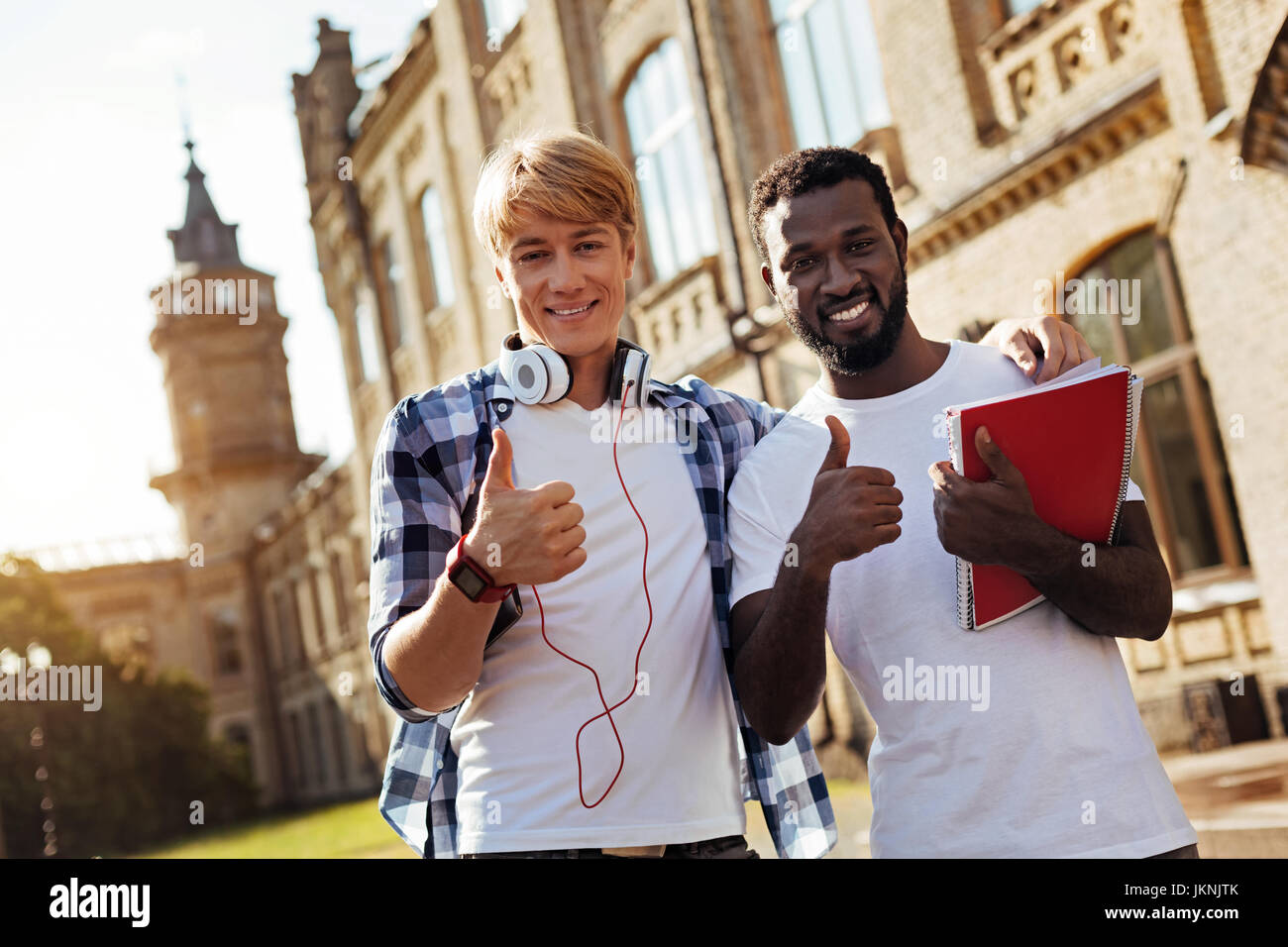 Due entusiasta avente un grande tempo presso il college Foto Stock