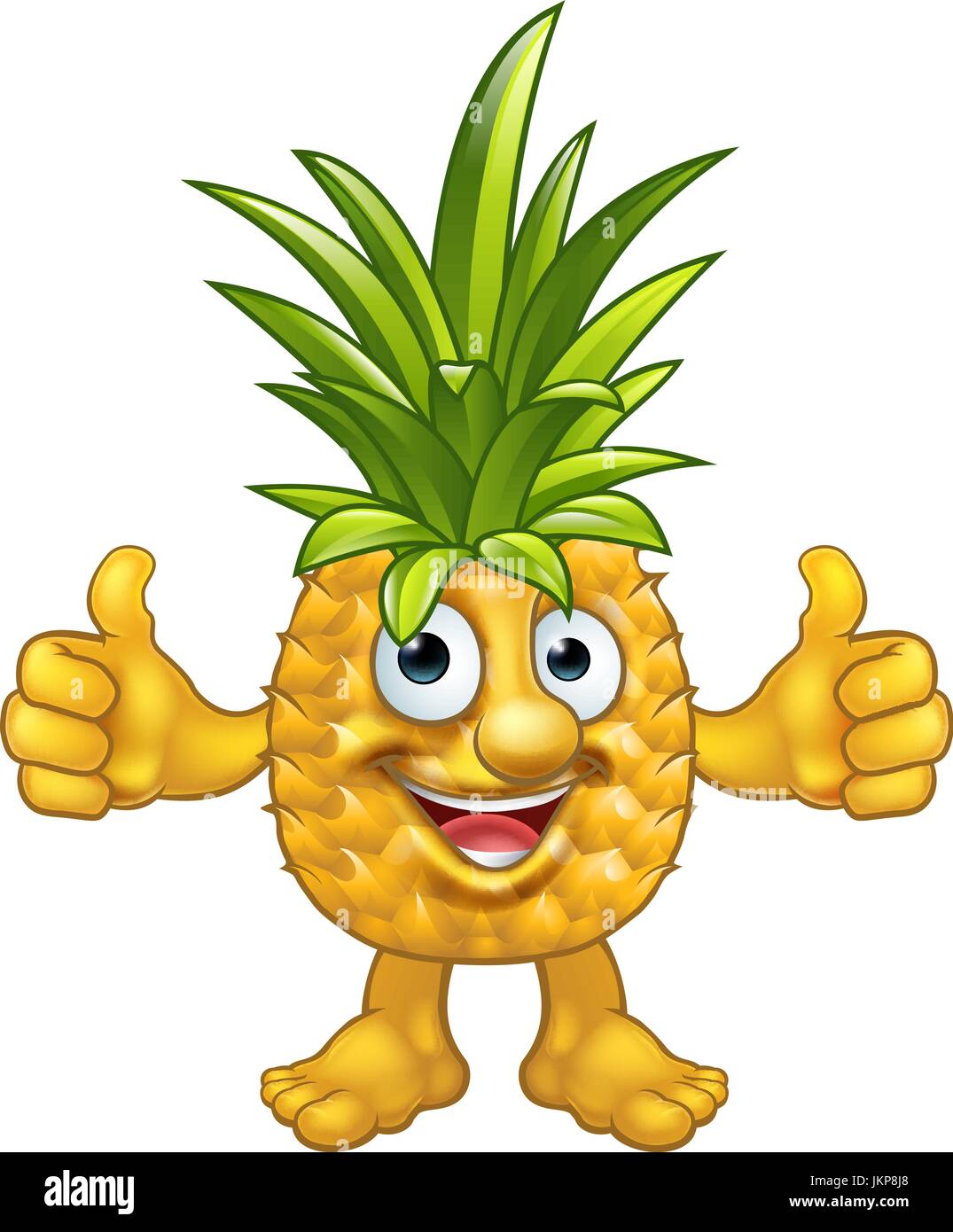 Cartoon frutto ananas carattere mascotte Illustrazione Vettoriale