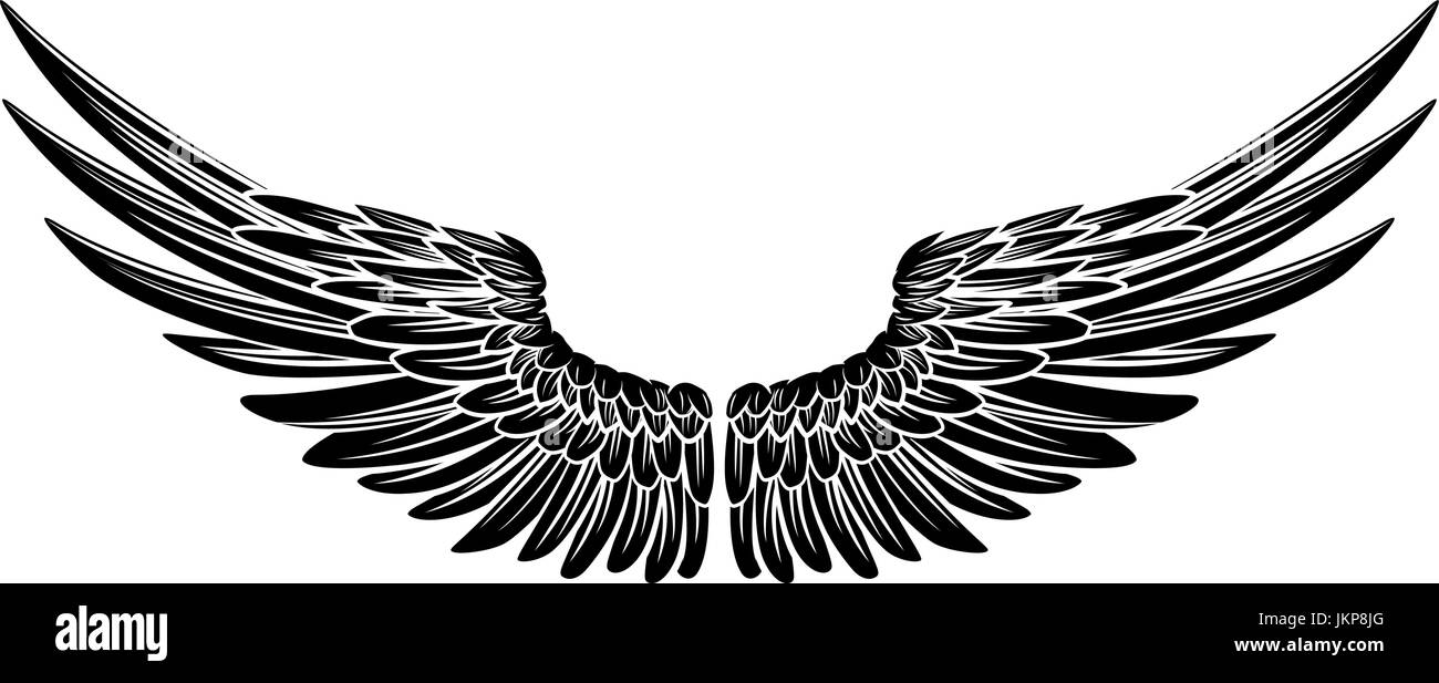 Eagle uccello o ali d'Angelo Illustrazione Vettoriale