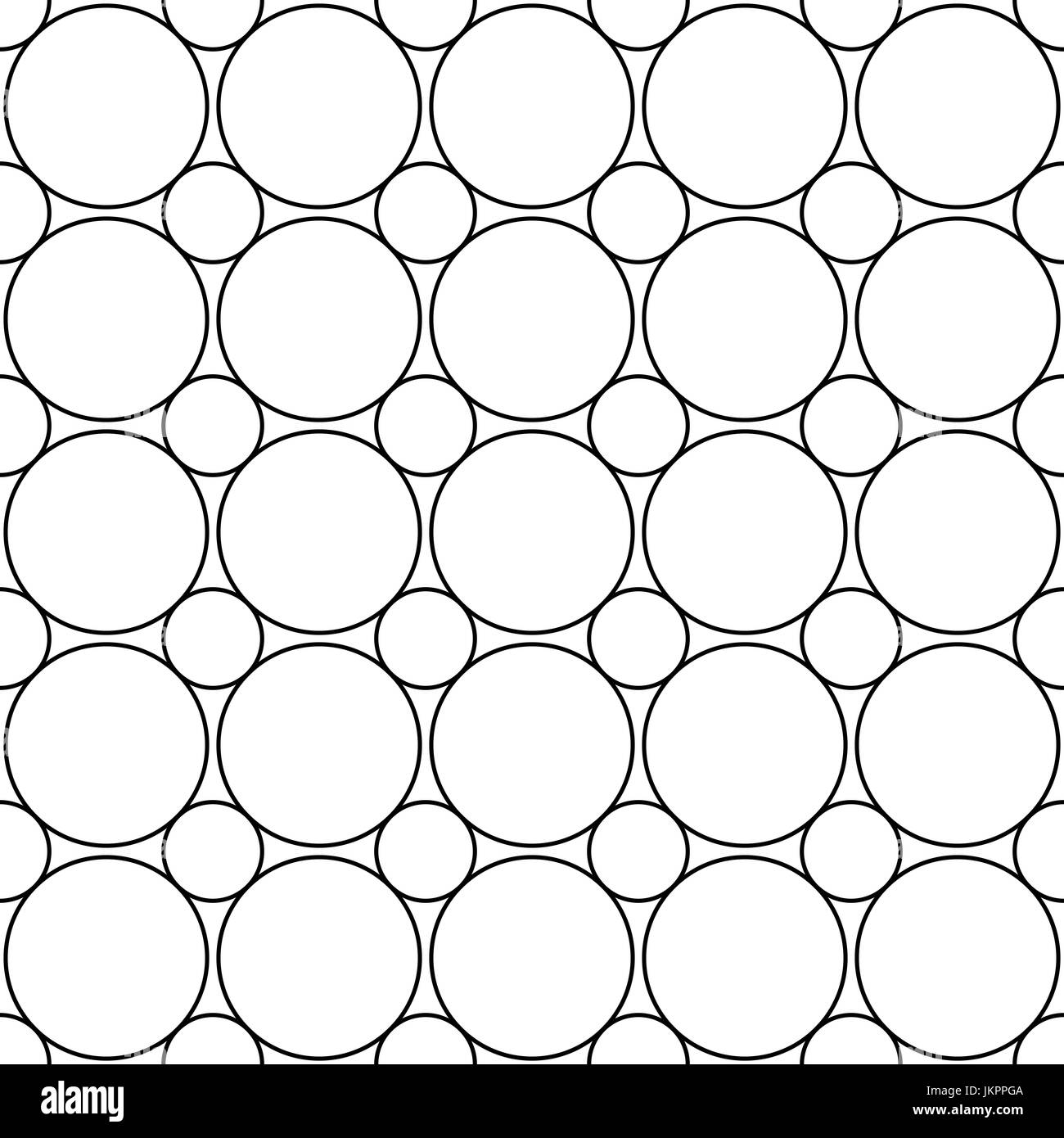 Seamless cerchio monocromatica di griglia - vettore semplice immagine di sfondo Illustrazione Vettoriale