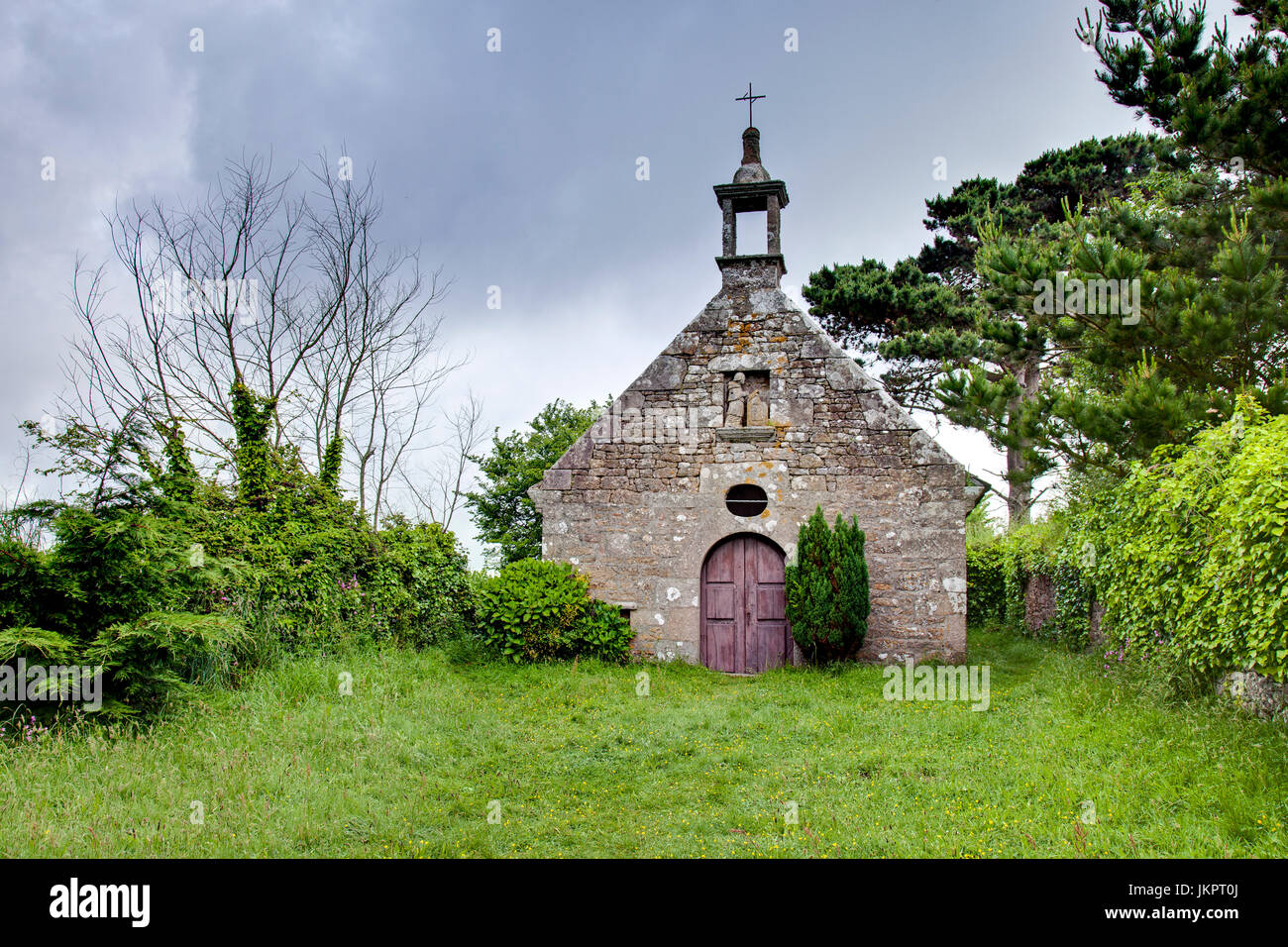 Francia, Finistère (29), Saint-Pol-de-Léon, Hameau de Kérigou, chapelle de Borromée ou Saint-Charles de Borromée du XVIIe siècle // Francia, Finisterre, Foto Stock
