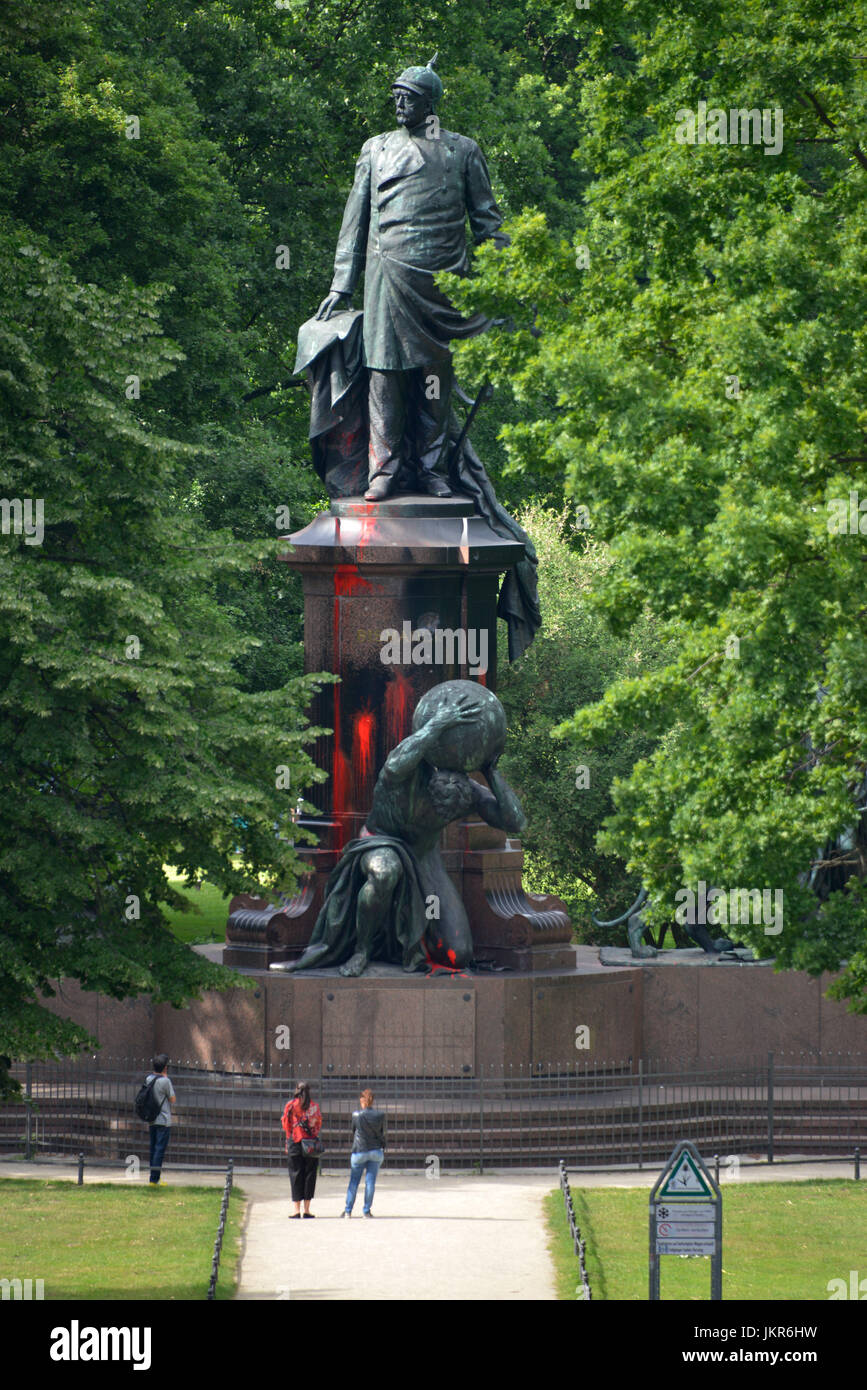 Bismarck il monumento, la grande stella, zoo, medio, Berlino, Germania, Bismarck-Denkmal, Grosser Stern, il Tiergarten, Mitte, Deutschland Foto Stock